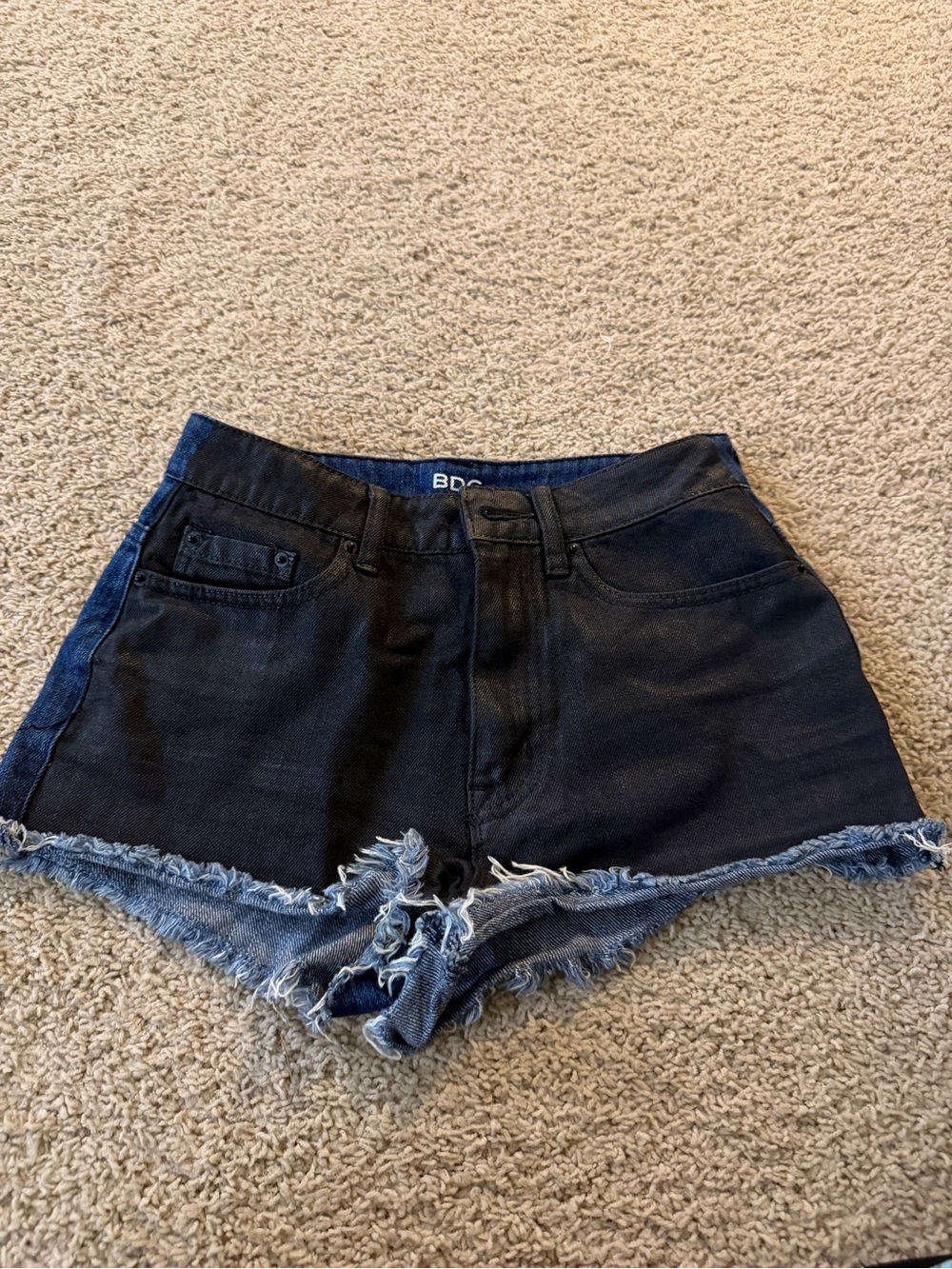 BDG Washed Black High-Rise Denim Cutoff Shorts